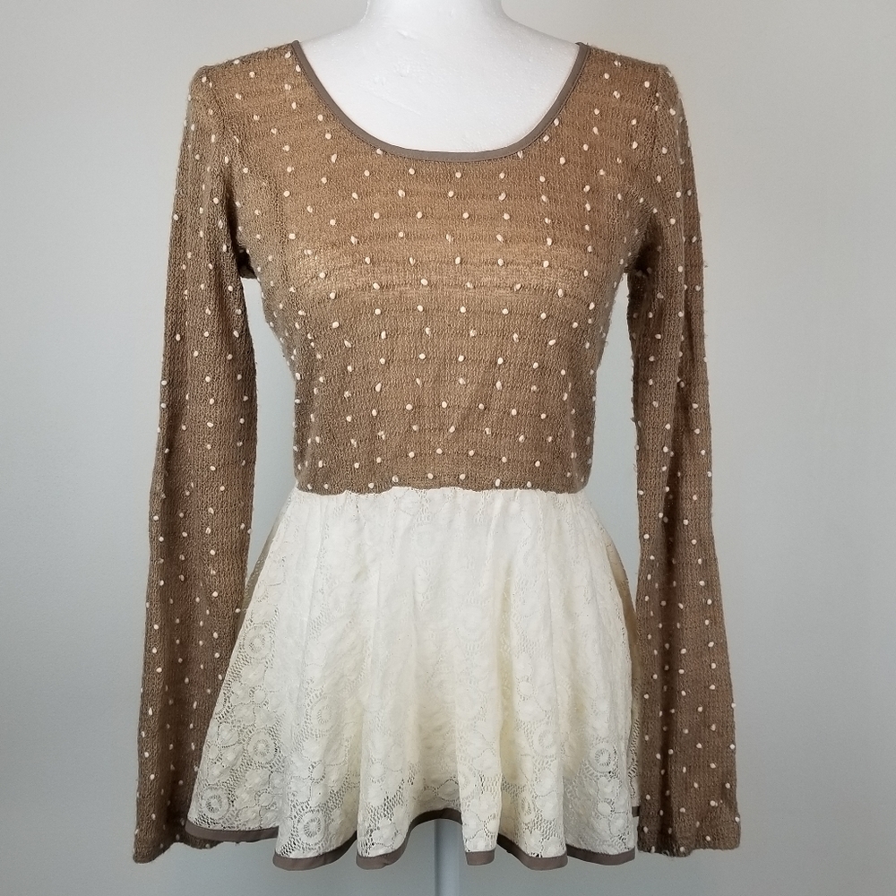 Altar'd‎ State Peplum Bow Back Lace Top